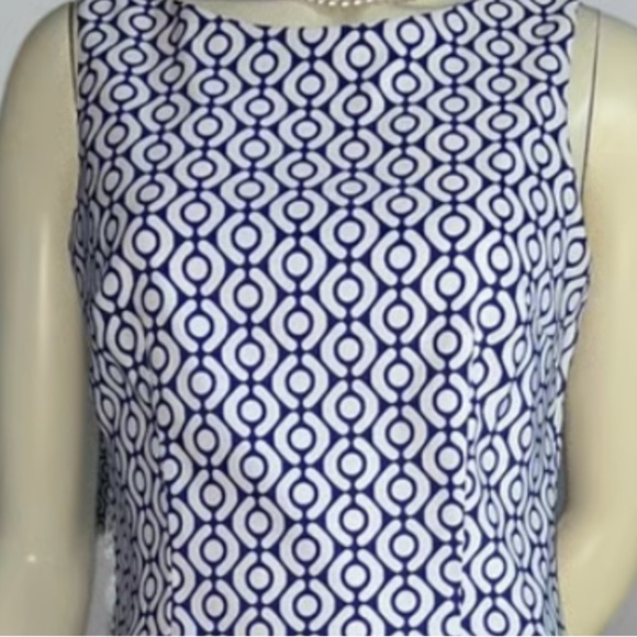 ALYX LIMITED |  women’s Above The Knee Blue White Print Geometric Dress | Size 4 - Picture 3 of 6